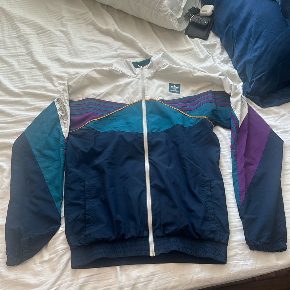 Adidas skateboarding zip-up patterned windbreaker/track top. Men’s small